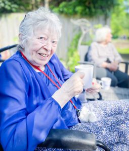 A Little Bramingham Farm care home resident at the celebrations.