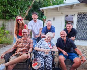 Betty with her family on her birthday. 