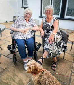 Betty with her family on her birthday.