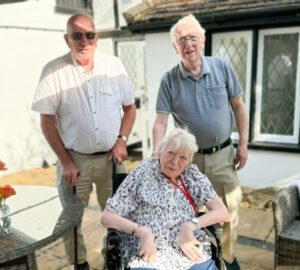 Betty with her family on her birthday.