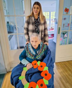 Stacey Lervy Deputy Manager at Orford House with Resident, Joyce.