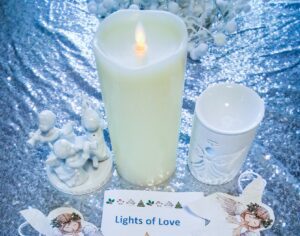 Candle display at the Lights of Love event. 
