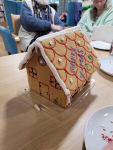 Gingerbread House made by residents at Friends of the Elderly Malvern