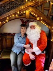 Jo Bennet sat with Santa.