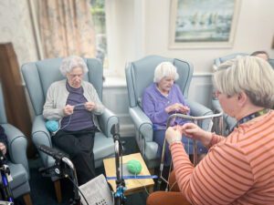 Knit and natter groupd with residents. 