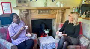 Abi with Care Home Manager Emma Lawrance.