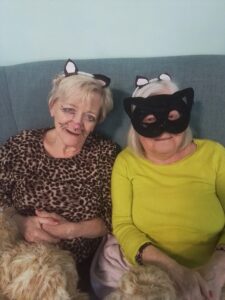 Orford-House-Residents-left-to-right-Muriel-Bain-and-Judy-Hyde-celebrating-International-Cat-Day