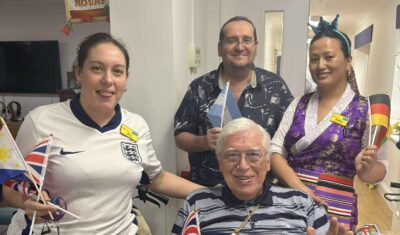 Staff and resident