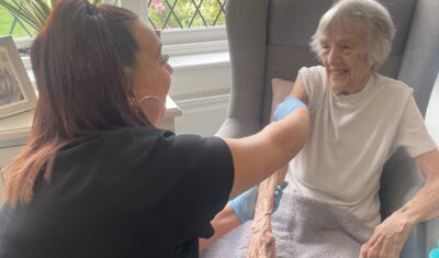 resident enjoying a relaxing massage
