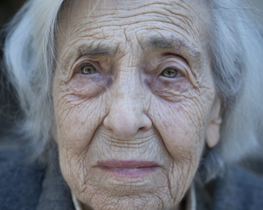 Worried senior woman