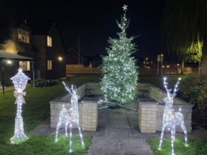 -The-Christmas-Tree-and-Reindeer-outside-Friends-of-the-Elderlys-Little-Bramingham-Farm